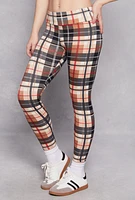 Womens Fleece Lined Patterned Leggings, Multi, Size L