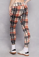 Womens Fleece Lined Patterned Leggings, Multi, Size L