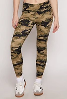 Womens Fleece Lined Patterned Leggings, M