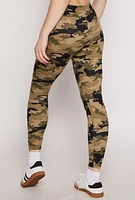 Womens Fleece Lined Patterned Leggings, M
