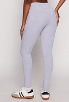 Womens Solid High Waisted Cell Phone Pocket Leggings, Grey, Size S