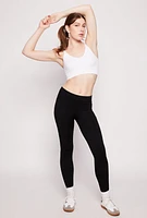 Womens Side Pocket Leggings, Black, Size L-XL