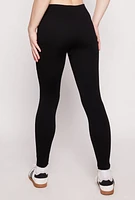 Womens Side Pocket Leggings, Black, Size L-XL