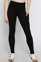 Womens Side Pocket High Waist Leggings, Black, Size S-M