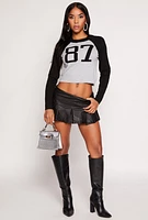 Womens Almost Famous Leather Look Cargo Pleated Skirt, Black, Size L