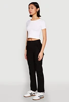 Womens Toggle Drawstring Hem Utility Pants,