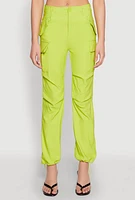 Womens Toggle Drawstring Hem Utility Pants, Green, Size L