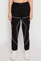 Womens Contrast Piping Hyperstretch Cargo Joggers,