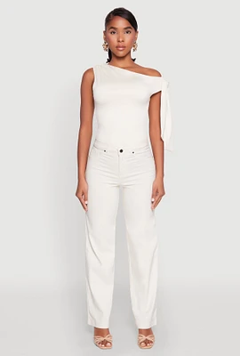 Womens Hyperstretch Straight Leg Jeans, White, Size XL