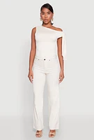 Womens Hyperstretch Straight Leg Jeans, White, Size XL