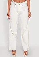 Womens Hyperstretch Straight Leg Jeans, White, Size M