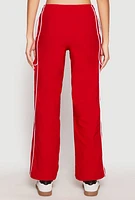 Womens Hyperstretch Toggle Drawstring Hem Pants, Red,