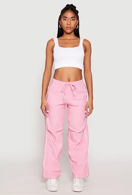 Womens Hyperstretch Toggle Drawstring Hem Pants, Pink, Size L