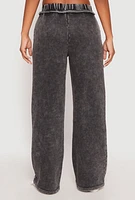 Womens Acid Wash French Terry Sweatpants, Grey, Size L