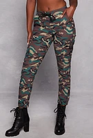 Womens Twill Camo Cargo Joggers, Multi, Size M