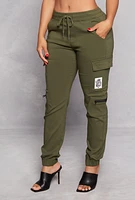 Womens Queen Boss Cargo Joggers, Green, Size M