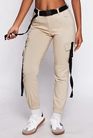 Womens Release Buckle Belt Cargo Joggers, M