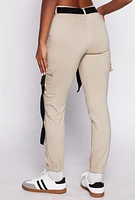 Womens Release Buckle Belt Cargo Joggers, M