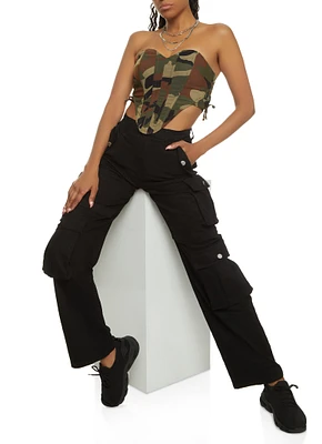 Womens Daisy Four Cargo Pocket Straight Leg Pants,