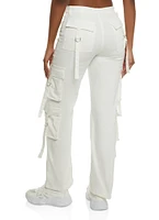 Womens Daisy Strappy Cargo Pants, White, Size S