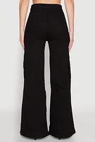 Womens Daisy Cargo Pocket Flare Jeans, Black,