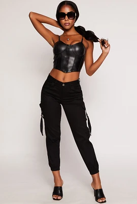 Womens VIP Poplin Cropped Cargo Joggers,