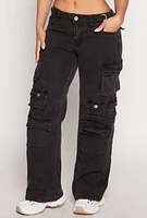 Womens VIP Whiskered Straight Leg Cargo Jeans,