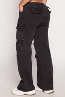 Womens VIP Whiskered Straight Leg Cargo Jeans,