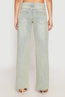 Womens VIP Distressed Low Rise Wide Leg Jeans, Multi, Size 3
