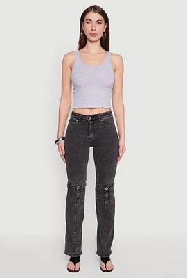 Womens VIP Convertible Straight Leg Jeans,