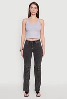 Womens VIP Convertible Straight Leg Jeans,