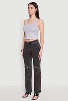 Womens VIP Convertible Straight Leg Jeans,