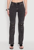 Womens VIP Convertible Straight Leg Jeans,