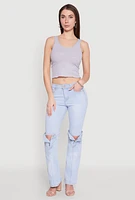 Womens VIP Convertible Straight Leg Jeans, Blue,