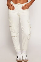 Womens VIP Flap Pocket Cargo Joggers, White, Size 1-2