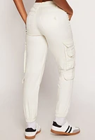 Womens VIP Flap Pocket Cargo Joggers, White, Size 1-2