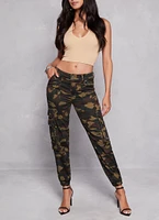 Womens VIP Flap Pocket Cargo Joggers, Green, Size 5-6