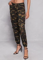 Womens VIP Flap Pocket Cargo Joggers, Green, Size 5-6