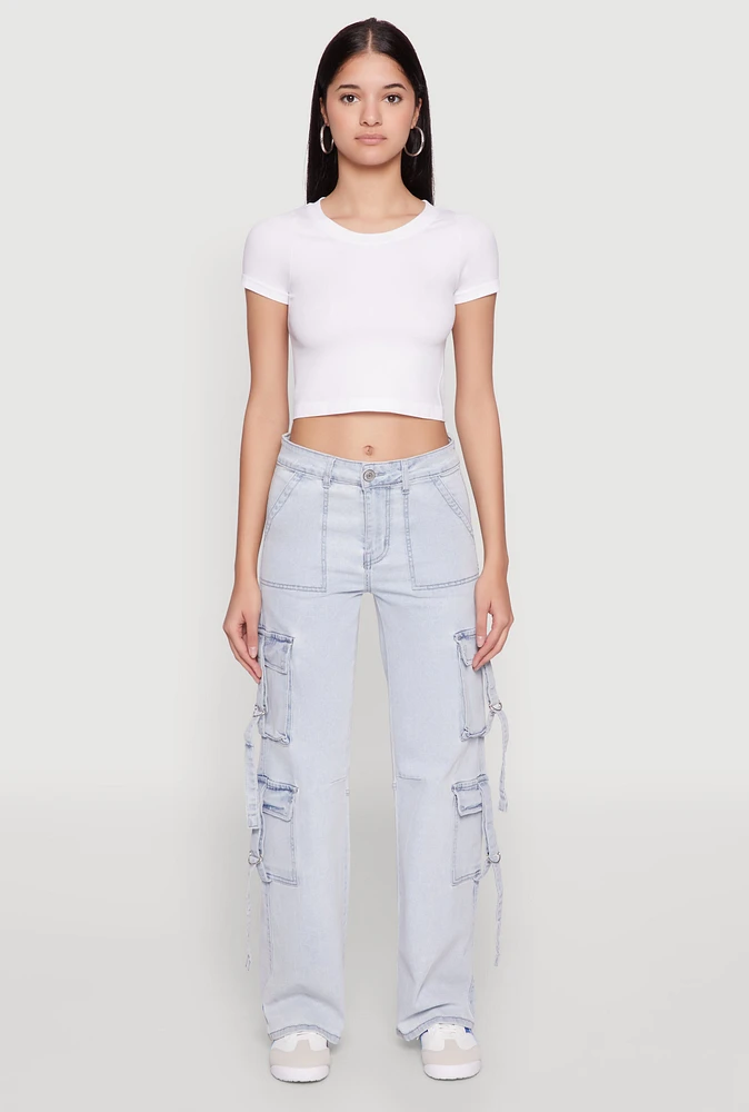 Womens VIP Cargo Jeans, Blue, Size 13