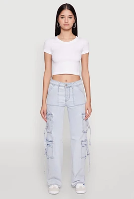 Womens VIP Cargo Jeans, Blue, Size 13