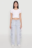 Womens VIP Cargo Jeans, Blue, Size 13