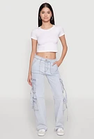 Womens VIP Cargo Jeans, Blue, Size 13