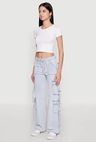 Womens VIP Cargo Jeans, Blue, Size 13