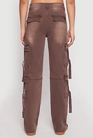 Womens VIP Low Rise Tabbed Cargo Pocket Jeans, Brown, Size 1