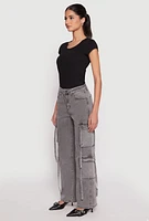 Womens VIP Strappy Cargo Pants, Grey,