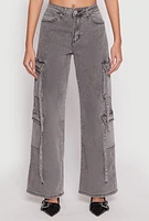 Womens VIP Strappy Cargo Pants, Grey,