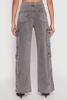 Womens VIP Strappy Cargo Pants, Grey,