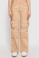Womens VIP Twill Straight Leg Cargo Pants, Khaki, Size 7-8