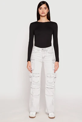Womens VIP Multi Pocket Cargo Jeans, Grey, Size 1