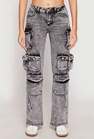 Womens VIP Multi Pocket Cargo Jeans, Grey,
